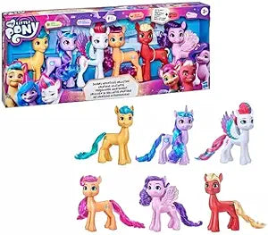 My Little Pony The Movie Shining Adventures Collection Deputy Sprout, Sunny Starscout, Hitch Trailblazer, Princess Petals, Zipp Storm & Izzy Moonbow 6-Inch Figure 6-Pack