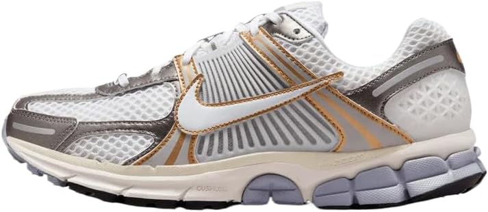 Nike Zoom Vomero 5 Shoes (HJ7247-099, Platinum Tint/Metallic Pewter/Metallic Gold/White) Size 8.5