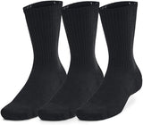 Under Armour Unisex-Adult Training Cotton Crew Socks 3 Pack - Black - Large