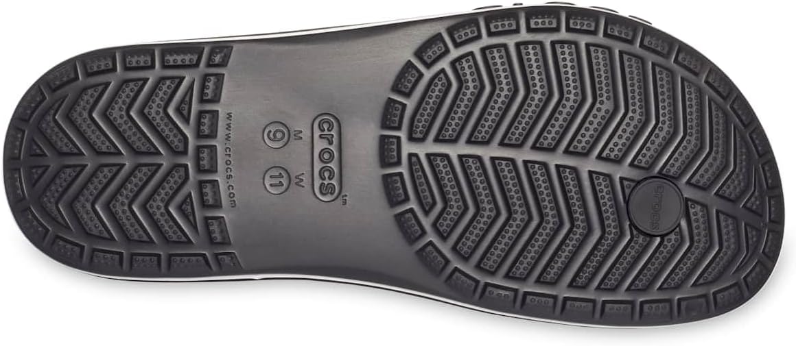 CROCS Unisex Bayaband Flip Flop - Black/White - W9/M7