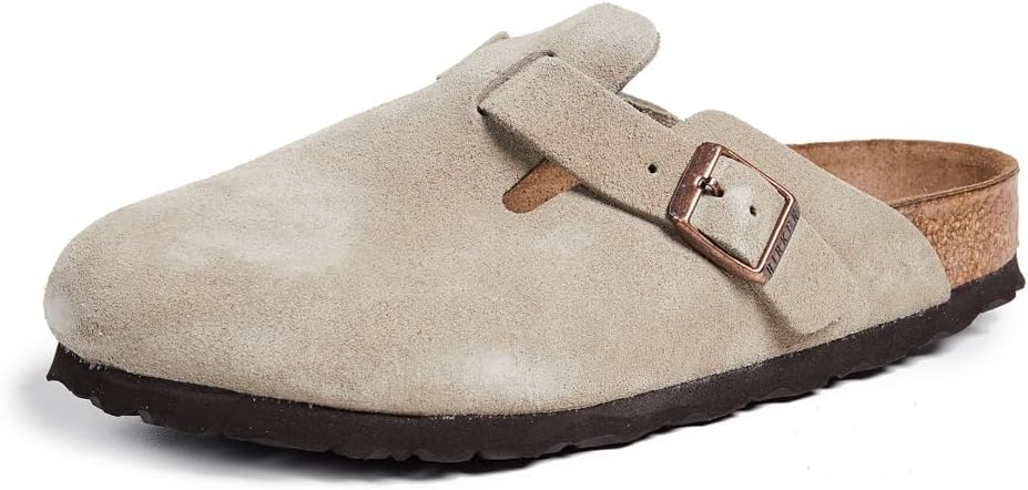 Women's Birkenstock Boston Soft Footbed Suede - Taupe - Size 38 (Women's 7)