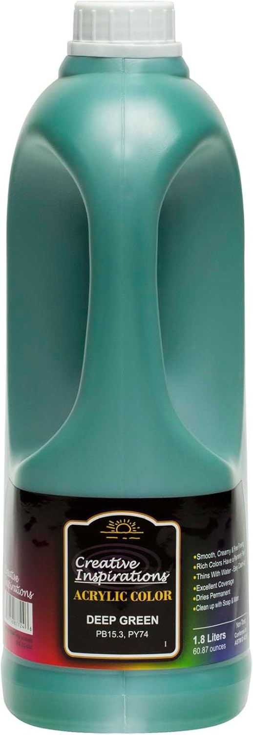 Creative Inspirations Acrylic Paint  - 1.8 Liter - Smooth & Creamy Consistency, Vibrant Pigmentation, Great Coverage for Artists - Clean Up with Soap & Water