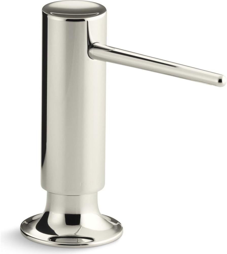 Kohler K-1995-SN Contemporary Design Soap/Lotion Dispenser, Vibrant Polished Nickel (NEW, OPEN BOX)