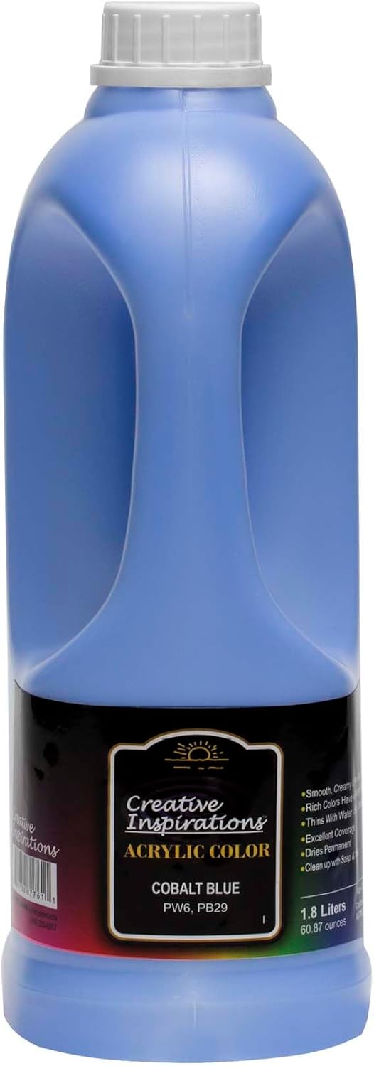 Creative Inspirations Acrylic Paint  - 1.8 Liter - Smooth & Creamy Consistency, Vibrant Pigmentation, Great Coverage for Artists - Clean Up with Soap & Water