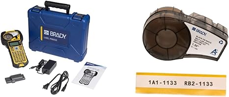 Brady M210 Portable Label Printer Kit (M210-KIT) and Brady Authentic (M21-1500-427) Self-Laminating Wire Wrap