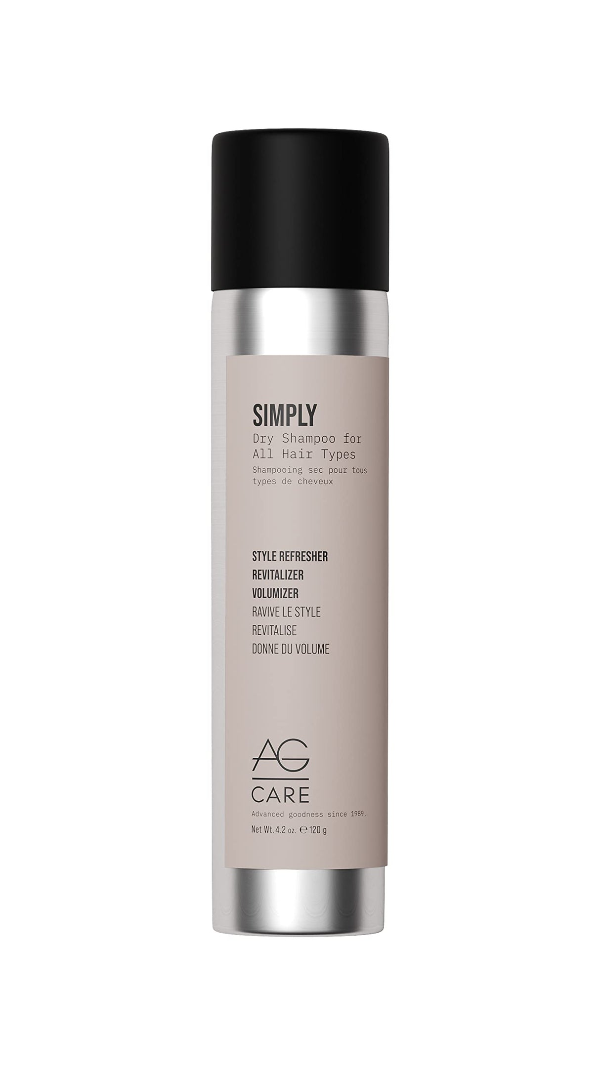 AG Care Simply Dry Shampoo, Refresh Hair and Add Volume with Rice and Tapioca Starches - For All Hair Types, 4.2 Oz