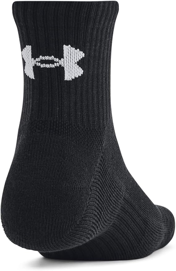 Under Armour Unisex-Adult Training Cotton Quarter Socks 6 Pack - Black - Medium