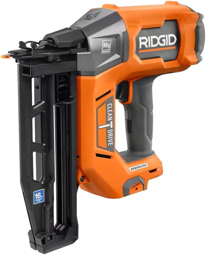 RIDGID 18V Brushless Cordless 16-Gauge 2-1/2 in. Straight Finish Nailer (Tool only)