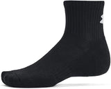 Under Armour Unisex-Adult Training Cotton Quarter Socks 6 Pack - Black - Medium