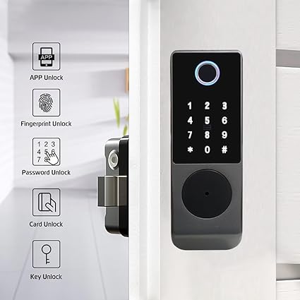 Waterproof Outdoor Gate Smart Rim Lock Digital Wifi Fingerprint Electric Electronic Smart Door Lock (OPEN BOX)