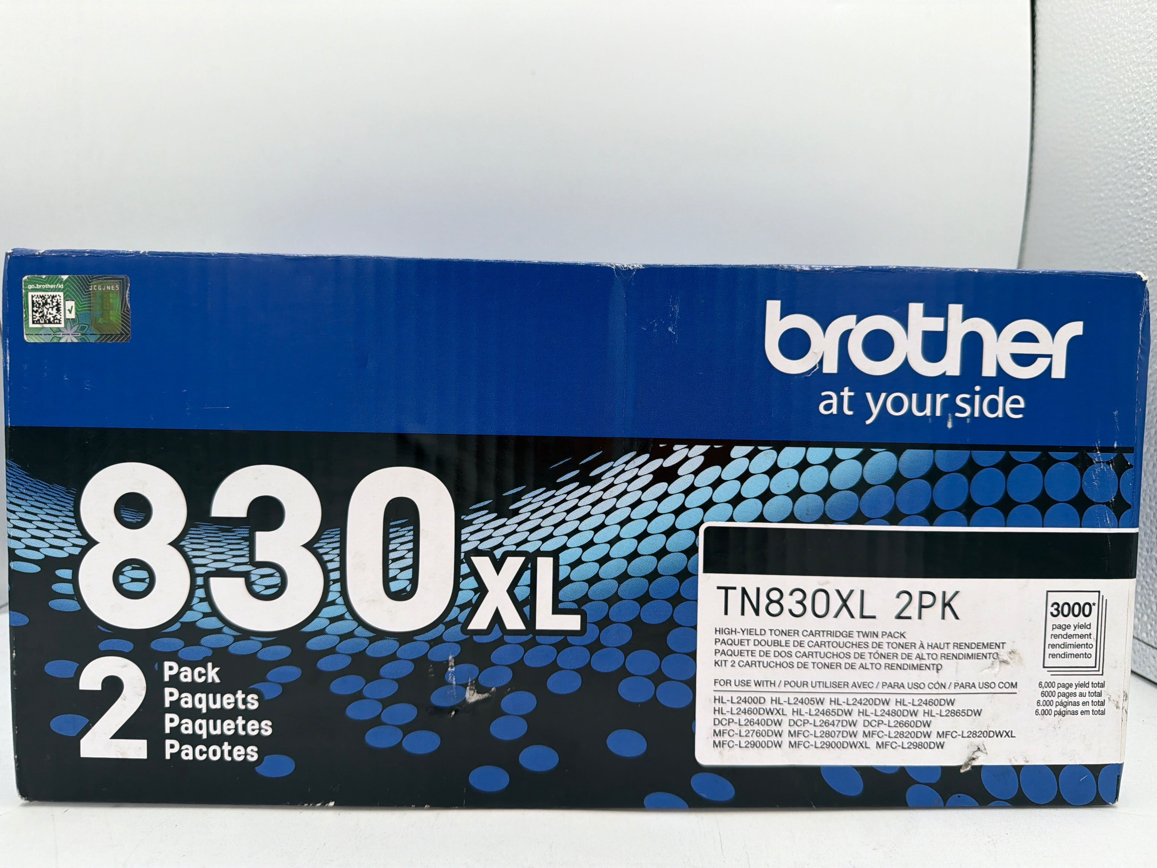 Brother® Genuine TN830XL2PK Black High Yield Toner Cartridges, Pack Of 2