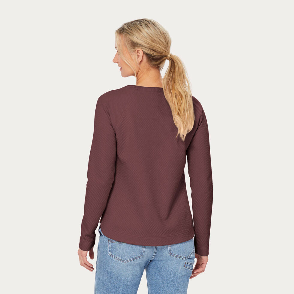 Duluth Women's AirLoc Quilted Crew Pullover, Fig - XS