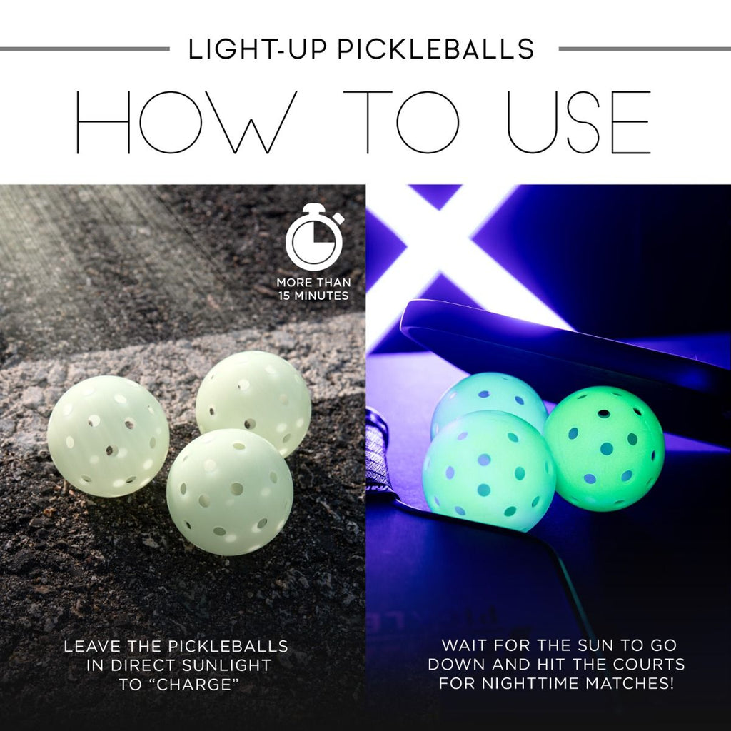 FRANKLIN SPORTS Glow-in-the-Dark Outdoor Pickleballs - Set of 3