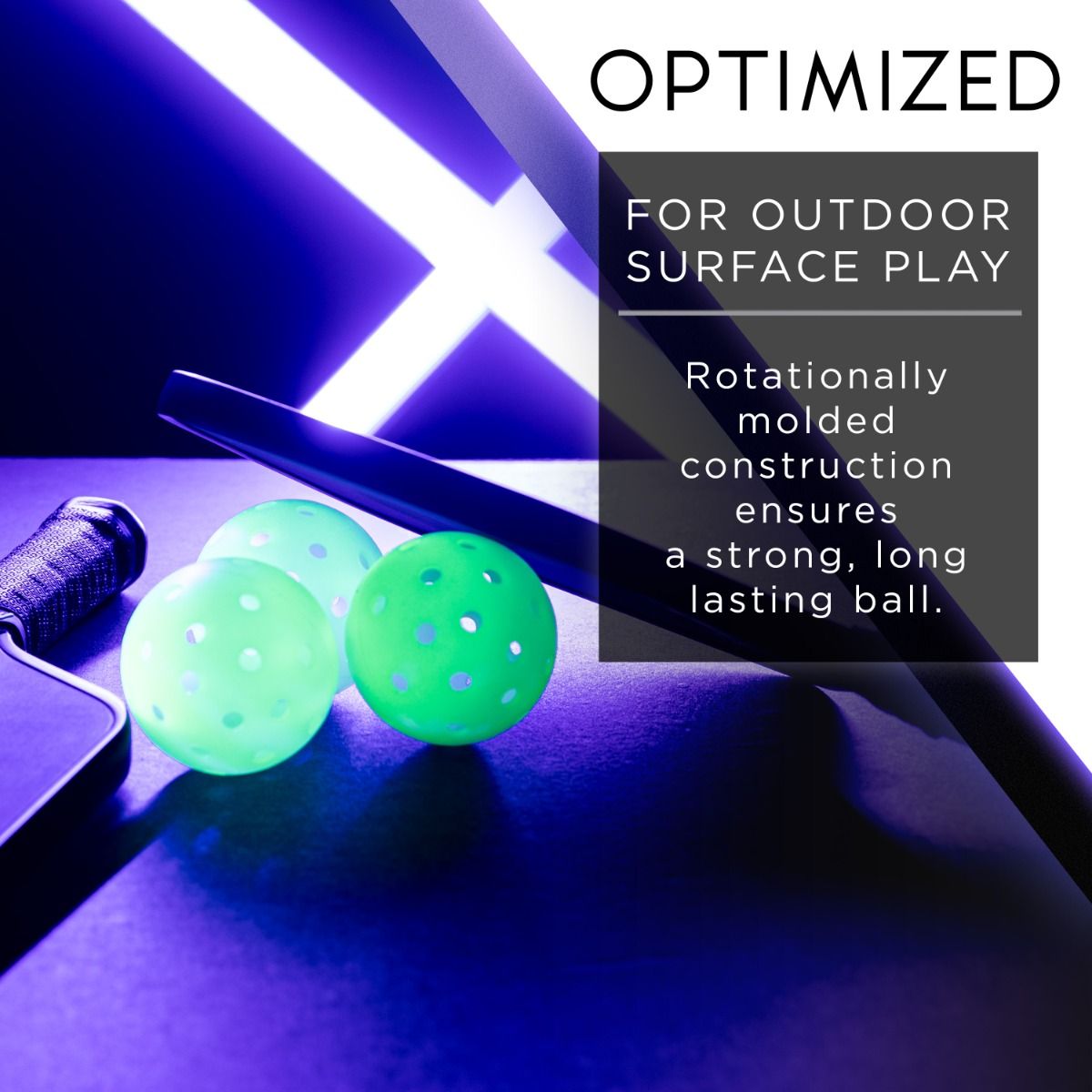 FRANKLIN SPORTS Glow-in-the-Dark Outdoor Pickleballs - Set of 3