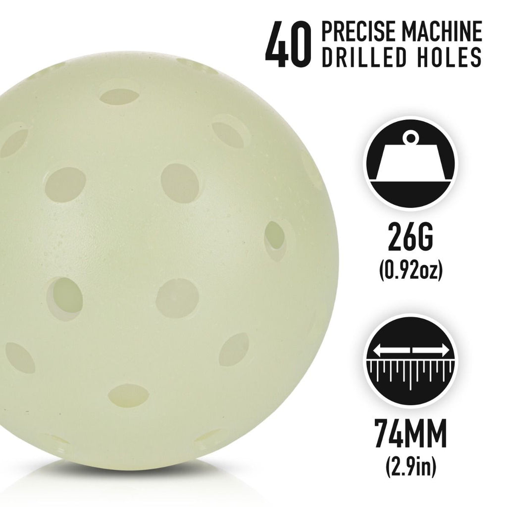 FRANKLIN SPORTS Glow-in-the-Dark Outdoor Pickleballs - Set of 3