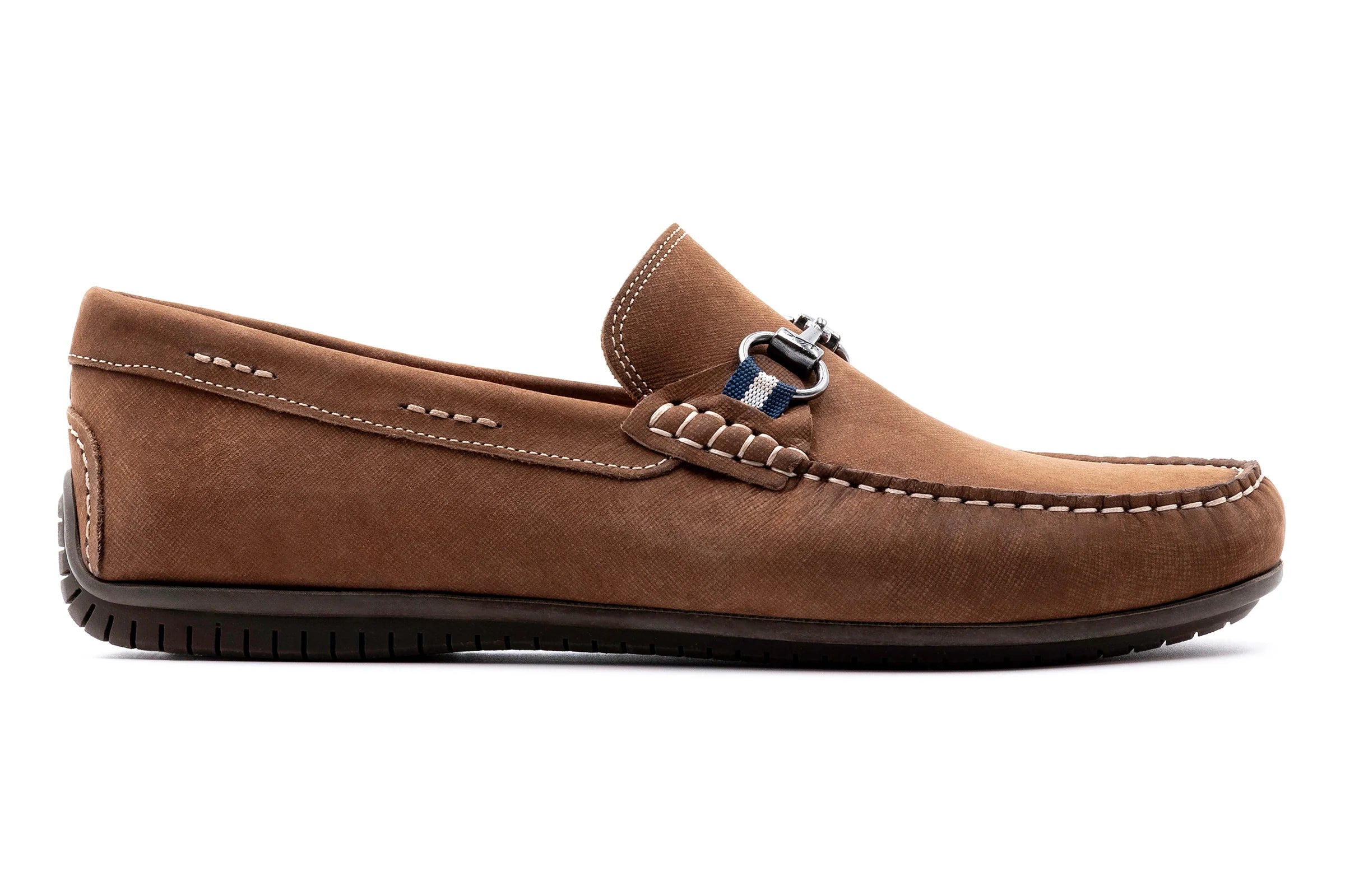 Martin Dingman Bermuda Nubuck Horse Bit Loafers - Bark - Size: Men's 9