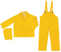 *Classic Series Rain Gear - .35mm PVC / Polyester Material, 3pc Waterproof Rain Suit - Rain Jacket, Detachable Hood and Bib Pants, Yellow 2X