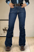 Stitch Detail High Waist Bootcut Jeans Without Belt Size 12/14