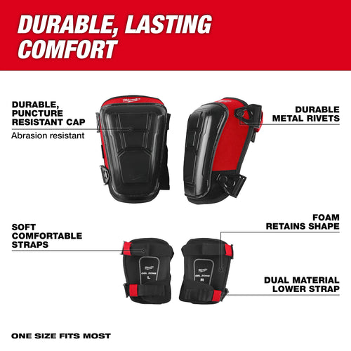 *Milwaukee - Dynamic Knee Pad with Wide Strap, Blk/Red