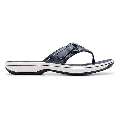 CLARKS Cloudsteppers Women's Breeze Reyna H Sandals in Navy/White - 9M