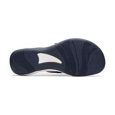 CLARKS Cloudsteppers Women's Breeze Reyna H Sandals in Navy/White - 9M