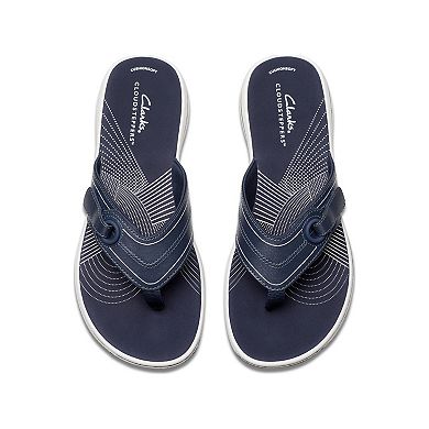 CLARKS Cloudsteppers Women's Breeze Reyna H Sandals in Navy/White - 9M
