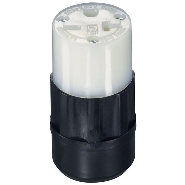 Leviton 20 Amp, 250 Volt, Connector, Straight Blade, Industrial Grade, Grounding, 5469-C, Black/White - 10 pack