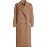 Women's Insulated Double Breasted Wool Coat by Land's End - Honey Beige