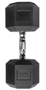 BARBELL STANDARD The Original - Rubber Hex Dumbbell 55lbs - 1pc