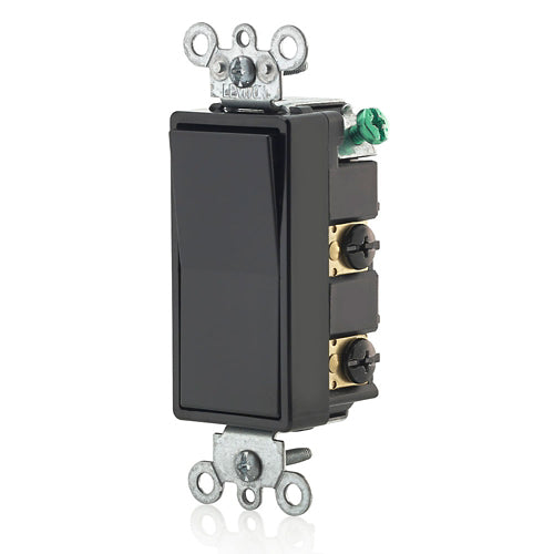 Leviton 15 Amp Decora Rocker 4-Way Switch, Grounding, Black (5604-2E) - 10 Pack