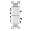 Leviton 15 Amp Decora 3-Way / 3-Way Combination Switch, Grounding, Ivory, White (5643-W) - 10 Pack