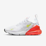 Women's Nike Air Max 270 White/Volt-Bright Crimson Size: 9