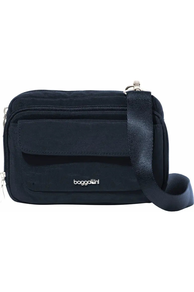 Baggallini Women's Double Zip Convertible Crossbody - French Navy Twill
