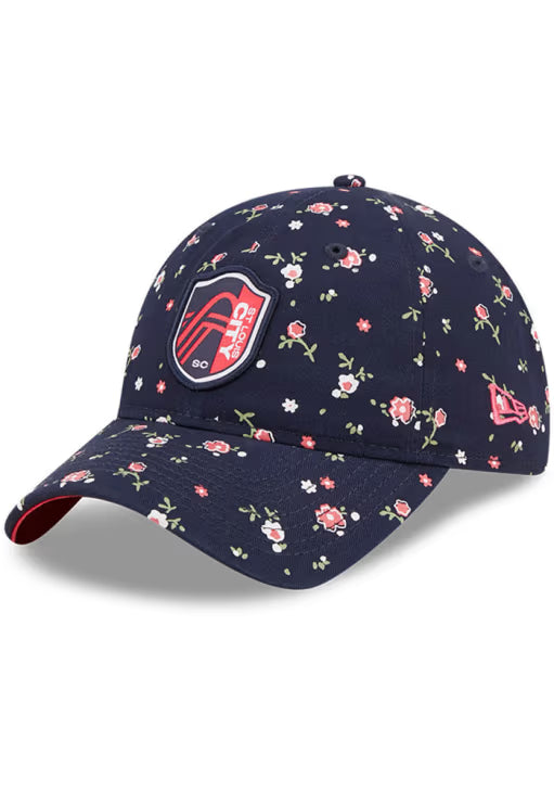 New Era St Louis City SC Navy Blue Floral 9TWENTY Womens Adjustable Hat