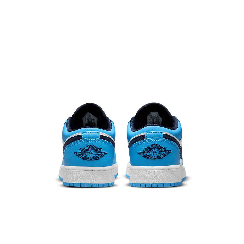 NIKE Air Jordan 1 Low GS in White/University Blue/Obsidian - 6.5Y