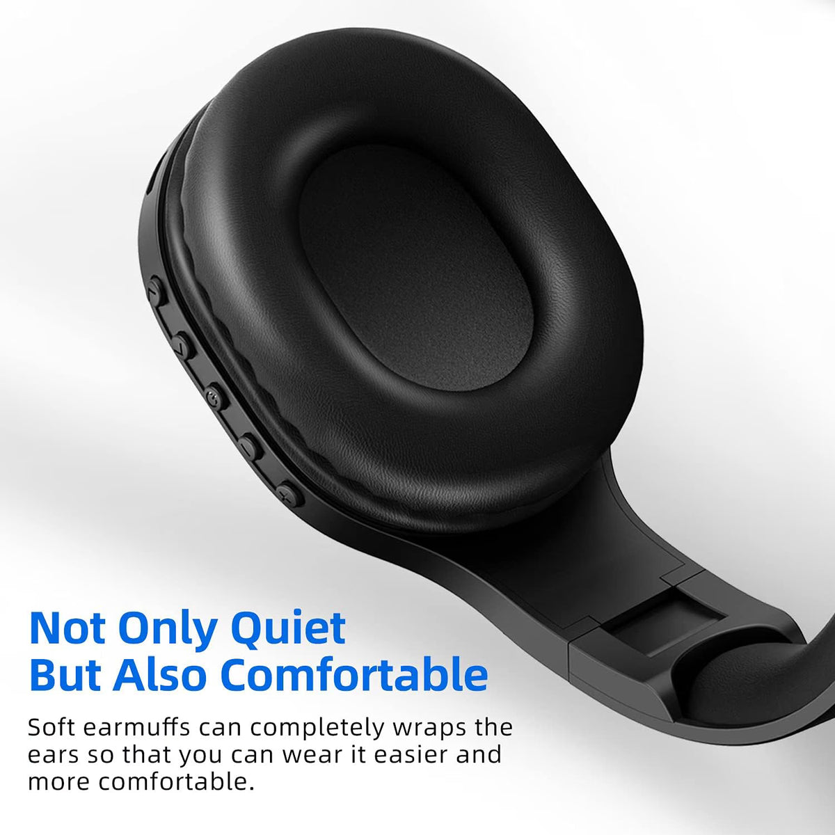 FM Radio Headphones, Rechargeable Portable Headset with Built-in Microphone, A8 (Black)
