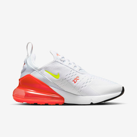 Women's Nike Air Max 270 White/Volt-Bright Crimson Size: 9