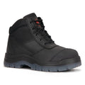 ROCKROOSTER Crisson Black 6-inch Zip sided Steel Toe Leather Work Boots AK050BK - Size: Men 10/Women 11.5
