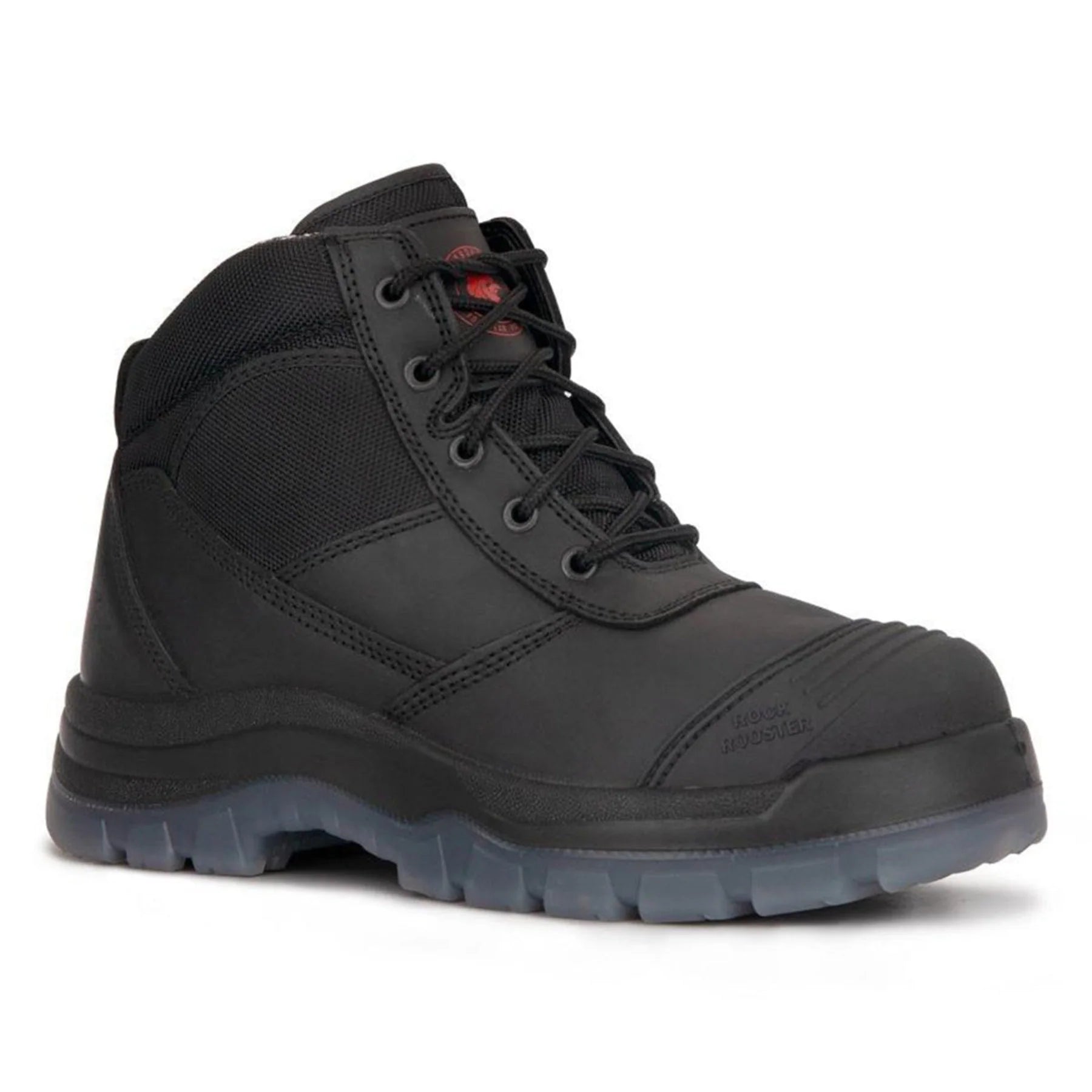 ROCKROOSTER Crisson Black 6-inch Zip sided Steel Toe Leather Work Boots AK050BK - Size: Men 10/Women 11.5