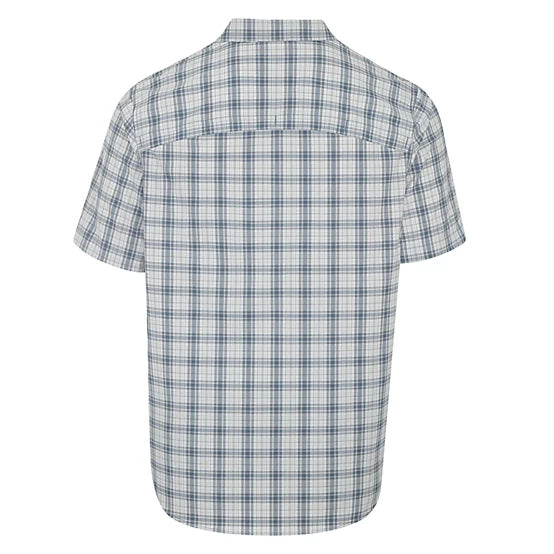 Field & Stream Men's Patterned Short-Sleeve Button-Down Outdoorsman Shirt - Navy/White Plaid - Large