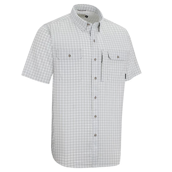 Field & Stream Men's Patterned Short-Sleeve Button-Down Outdoorsman Shirt - Grey Plaid - Large