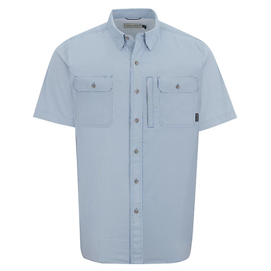 Field & Stream Men's Patterned Short-Sleeve Button-Down Outdoorsman Shirt - Blue Check - XLT