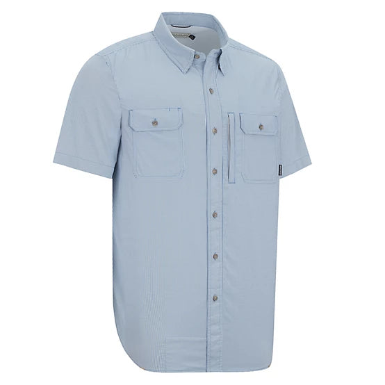 Field & Stream Men's Patterned Short-Sleeve Button-Down Outdoorsman Shirt - Blue Check - XLT