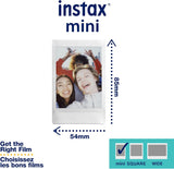 FUJIFILM Instax Mini Instant Film Twin Pack (White) - 20 Photos