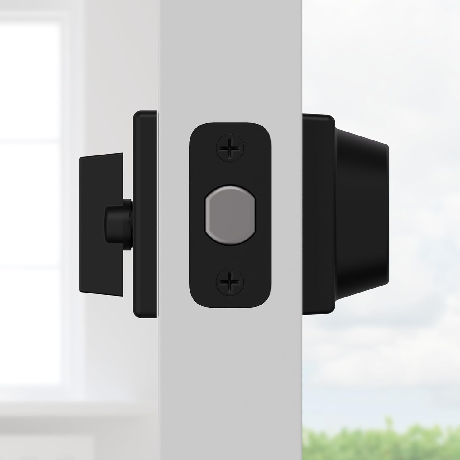 Kwikset 660 Deadbolt Lock, Matte Black Square Exterior Keyed Front Entry Door, Pick Resistant SmartKey Rekey Security, Single Cylinder Dead Bolt