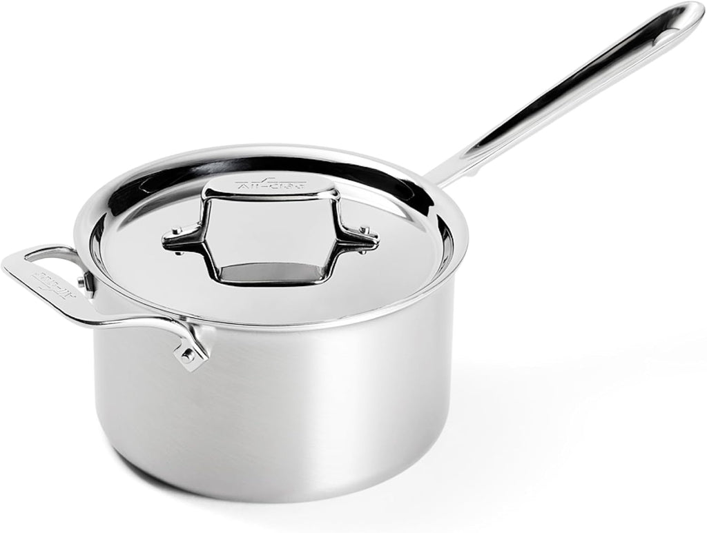 All-Clad D5 Stainless Steel 4 Qt Sauce Pan with Lid, Made in the USA