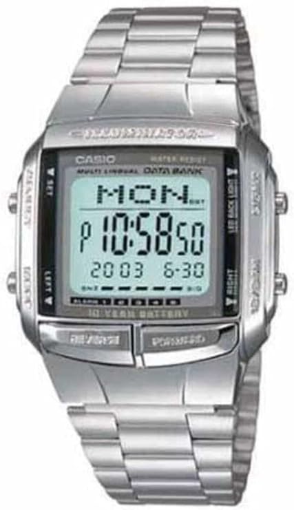 Casio Men Digital Quartz Watch with Stainless Steel Strap DB-360-1A, Silver Colors, Strap. (NEW, OPEN BOX)