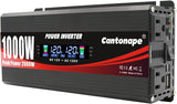 Cantonape 1000W/2000W(Peak) Car Power Inverter DC 12V to 110V AC Converter with LCD Display Dual AC Outlets and Dual USB Car Charger for Car Home Laptop Truck Red