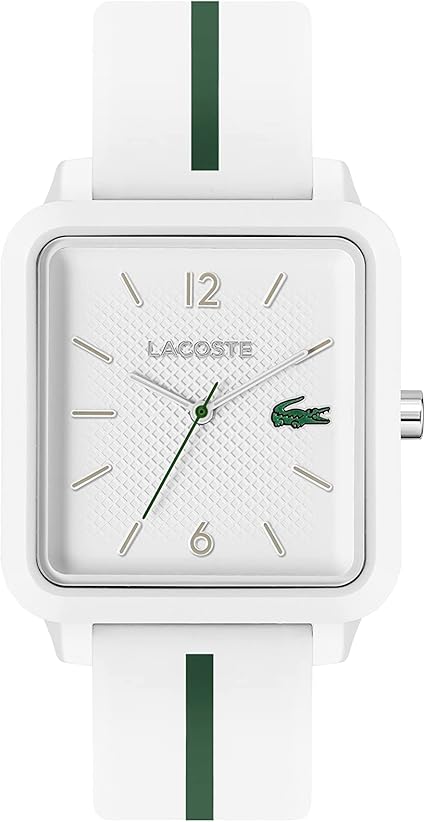 Lacoste 12.12 Studio Men's Quartz Watch - Square Case with Rubber Strap - Premium Sporty Timepiece