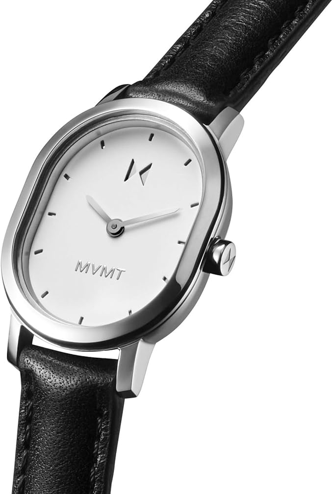 MVMT Carmel Oval Women’s Watch, Quartz 2-Hand, 25mm, Leather Strap, 30M Water Resistant – Gift for Her